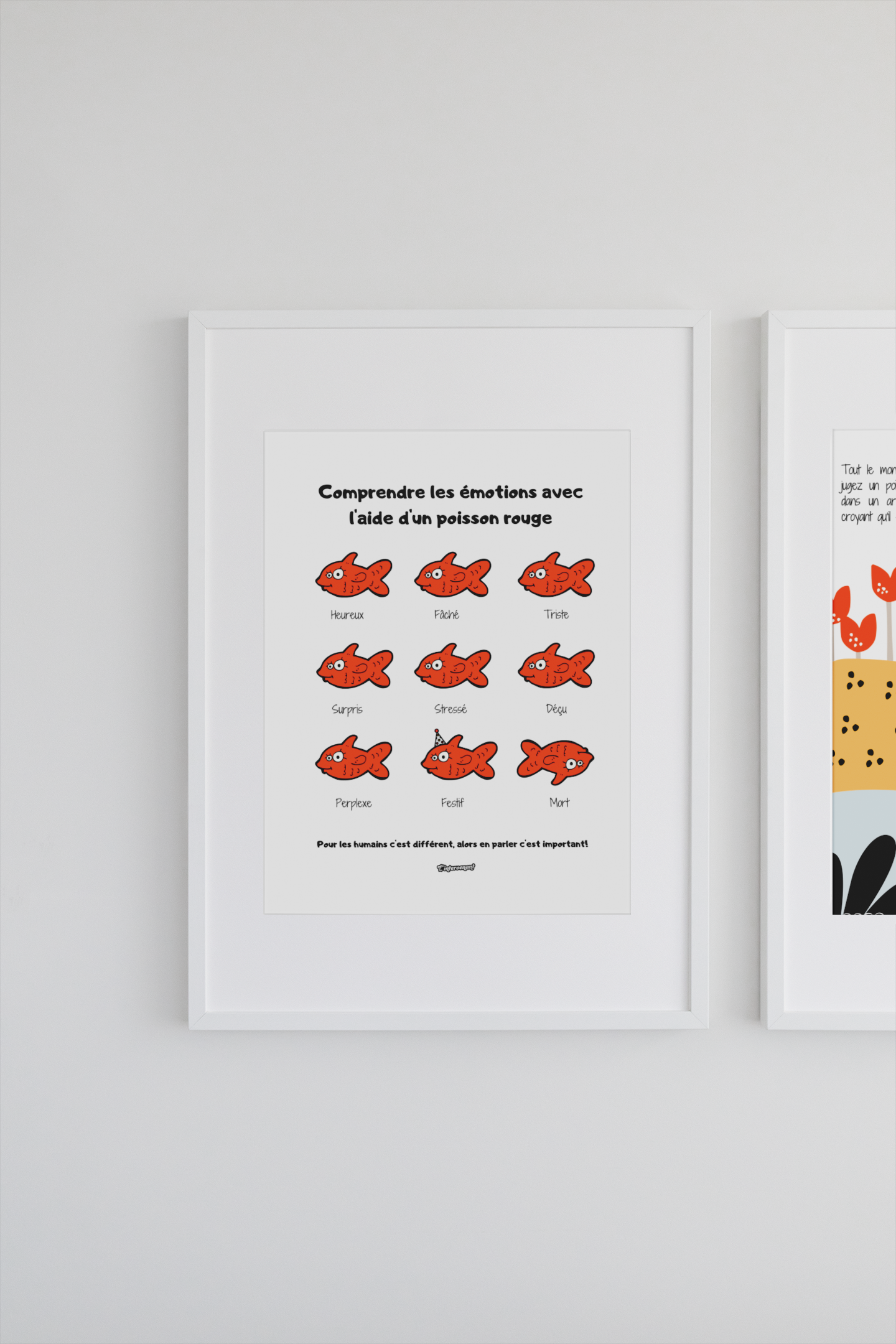 Le duo d'affiches "Les poissons et les émotions"