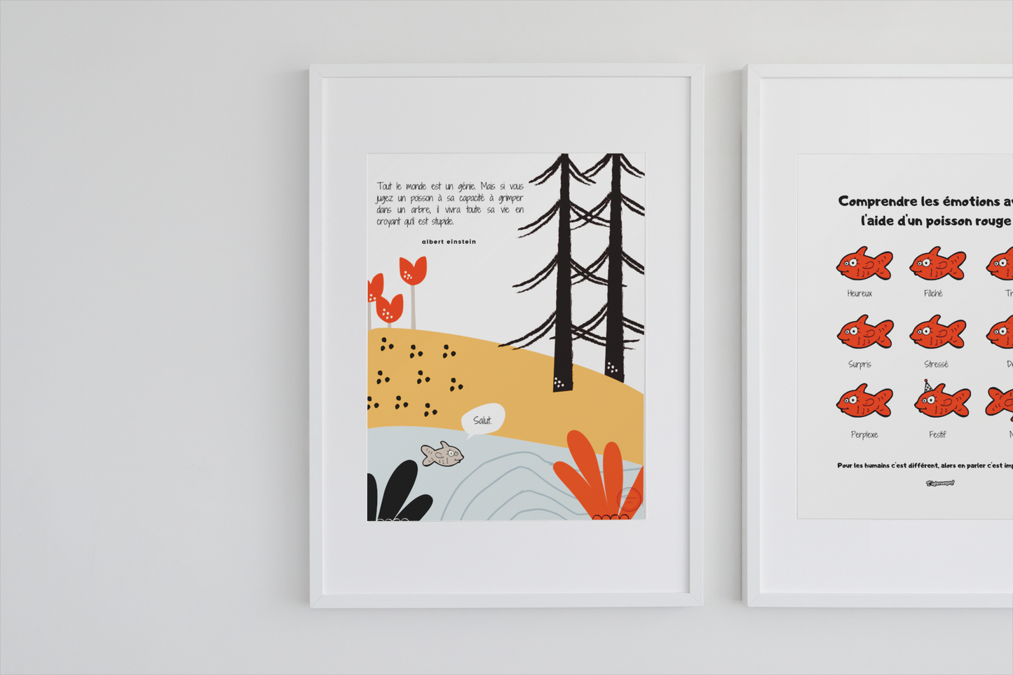 Le duo d'affiches "Les poissons et les émotions"